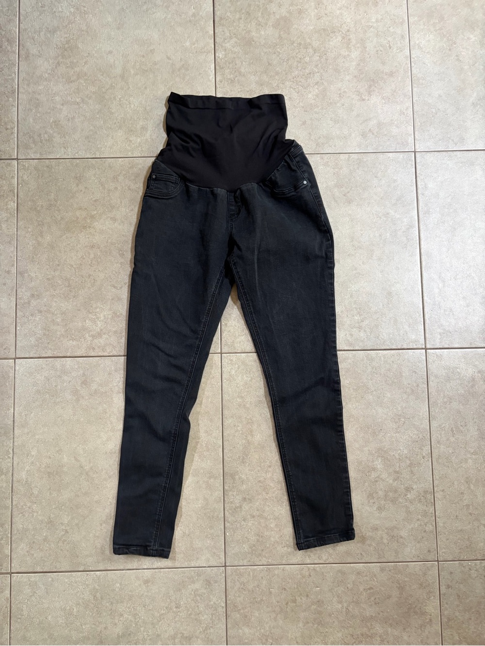 Black Maternity Jeans with Stretch Waistband